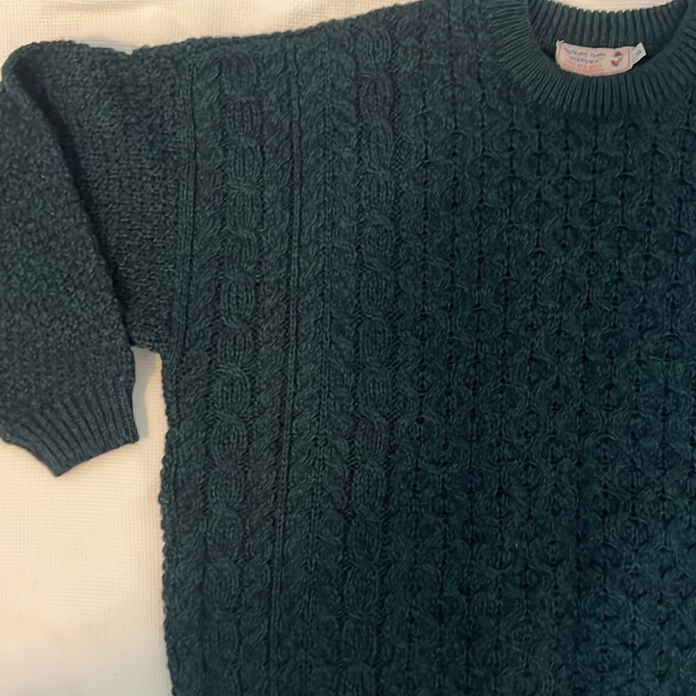 Highland Home Industries Sweater XL Scotland Pure New Wool Cable Knit Fisherman